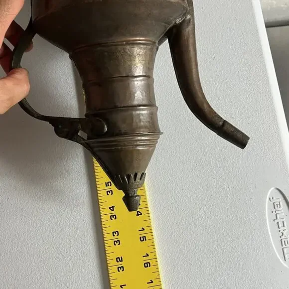 Vintage Hand Forged Lidded Coffee Urn Pitcher Copper Turkish Middle Eastern